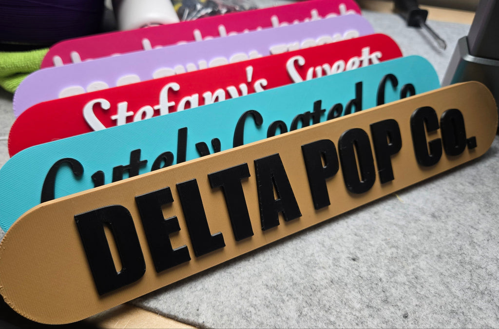 Custom 3D-Printed Hobby Business Sign - Raised Lettering