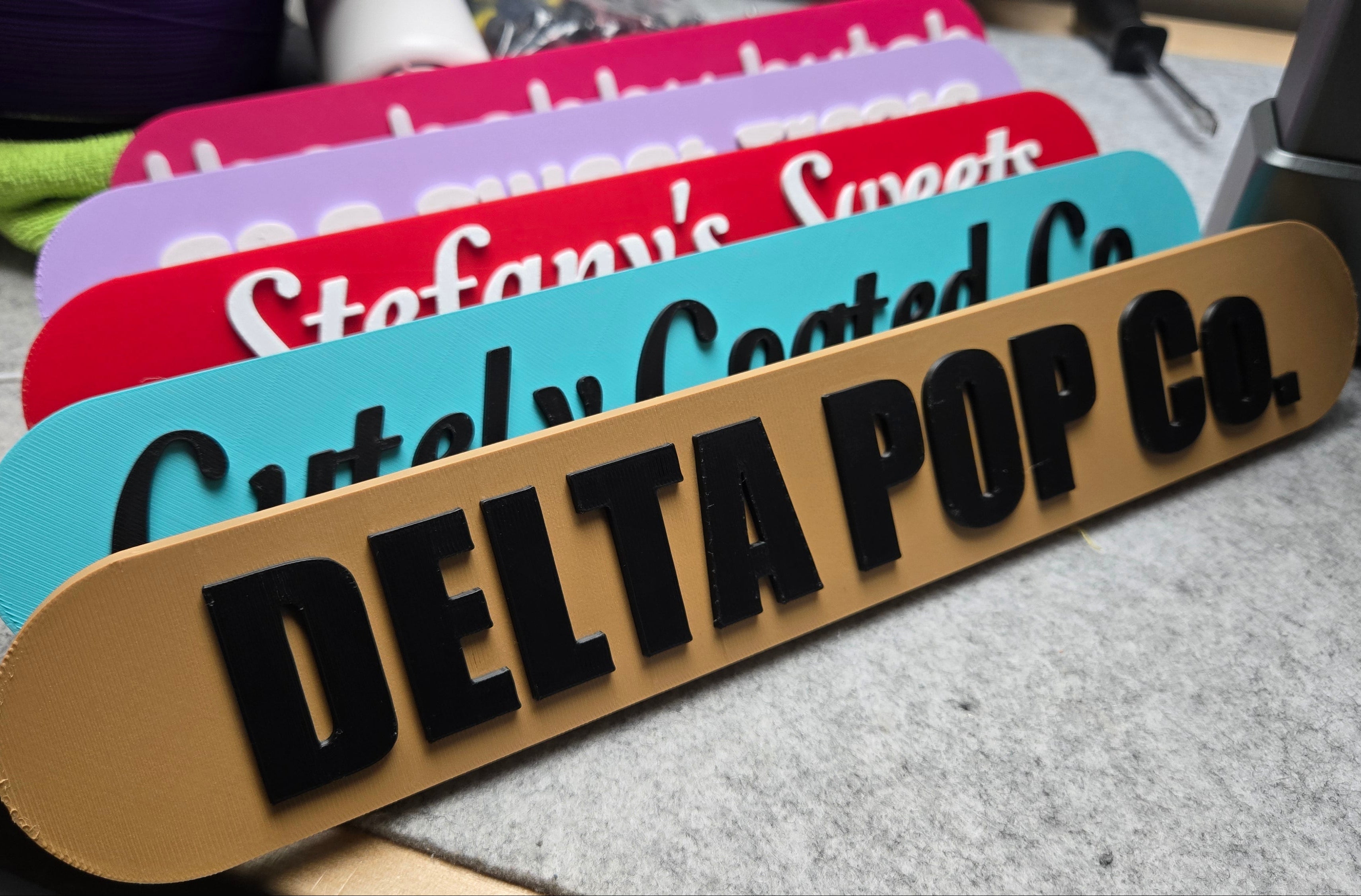 Custom 3D-Printed Hobby Business Sign - Raised Lettering