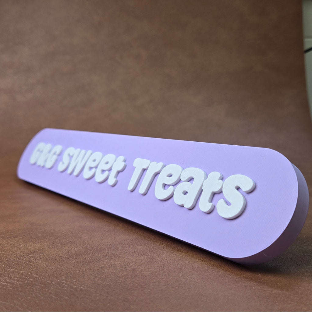 Custom 3D-Printed Hobby Business Sign - Raised Lettering