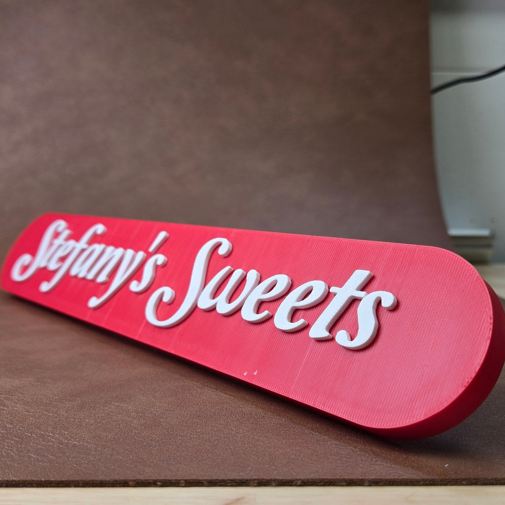 Custom 3D-Printed Hobby Business Sign - Raised Lettering