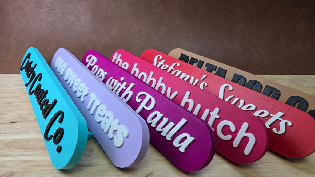 Custom 3D-Printed Hobby Business Sign - Raised Lettering