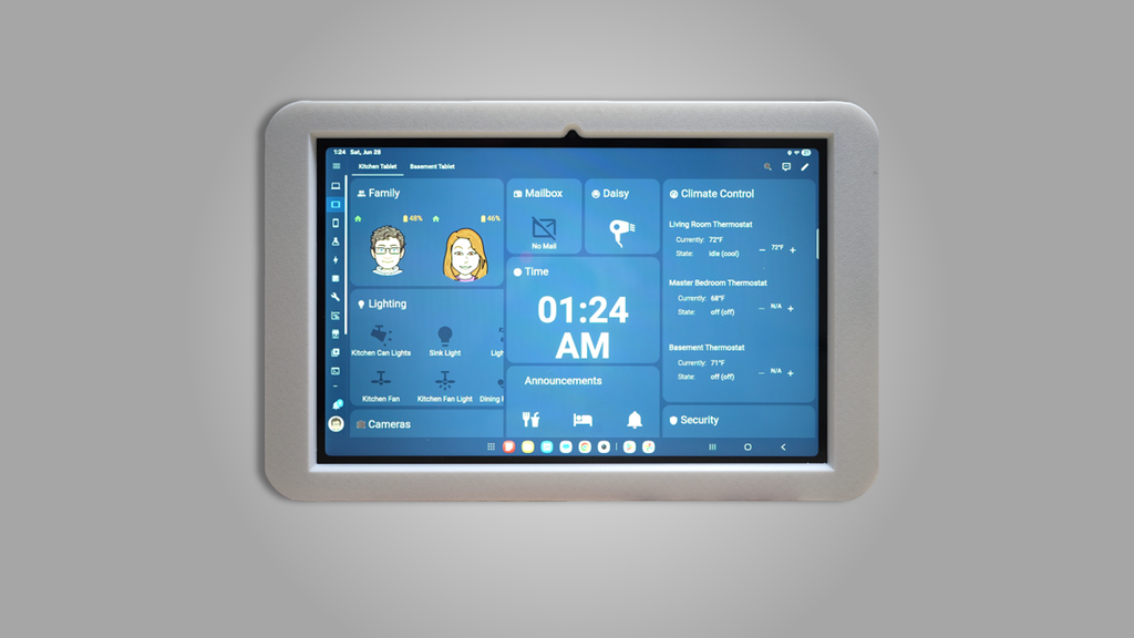 Wall Mount for Samsung Galaxy Tab A9+ (A9 Plus 11” 2023 version SM-X210) Arlington DVFR1W-1 Recessed Outlet Box Compatible