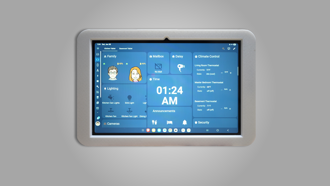 Wall Mount for Samsung Galaxy Tab A9+ (A9 Plus 11” 2023 version SM-X210) Arlington DVFR1W-1 Recessed Outlet Box Compatible